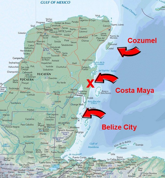 Rhapsody2006umap Of Belize And Mexico 